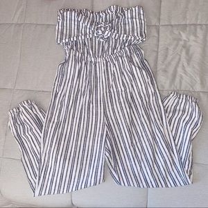 Stripped strapless Aerie jumpsuit, M